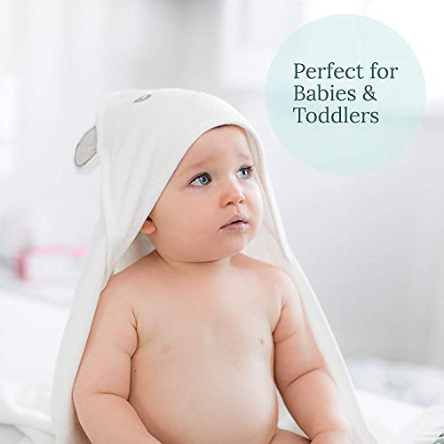 HIPHOP PANDA Bamboo Hooded Baby Towel - Soft Bath Towel with Bear Ears for Babie, Toddler, Infant - Ultra Absorbent, Natural Baby Stuff Baby Bath Shower Gifts for Boy and Girl - (Bear, 30 x 30 Inch)
