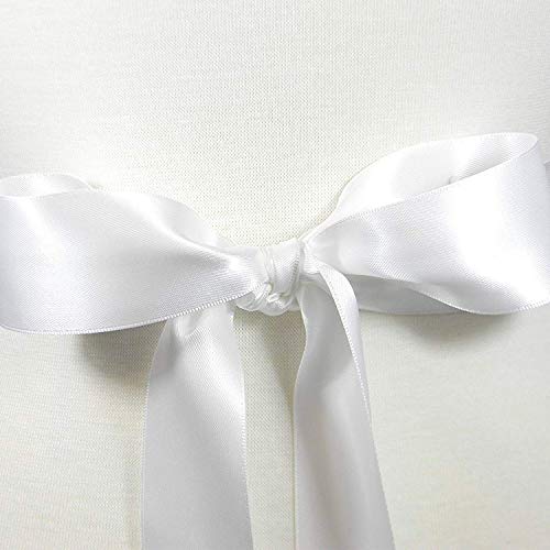 Humphrey's Craft 2 Inch White Double Faced Satin Ribbon - 20 Yards for Gifts Wrapping DIY Bows Wedding Bouquet Cutting Ceremony Decoration Christmas Tree.