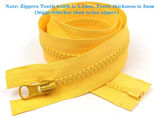 Zippers Colorful Resin Zippers Set #5 Plastic Zippers Pull Separating Zippers for Clothes DIY Coat Handbags Sewing Garment Craft Bags Mixed 14 Colors Resin Zippers (40cm) 16inch