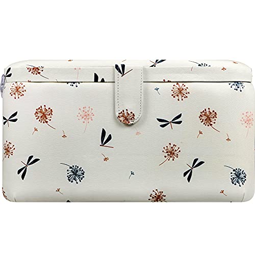 SINGER Large Premium Sewing Basket with Notions Sewing Kit & Matching Pin Cushion (Anthriscus Print)