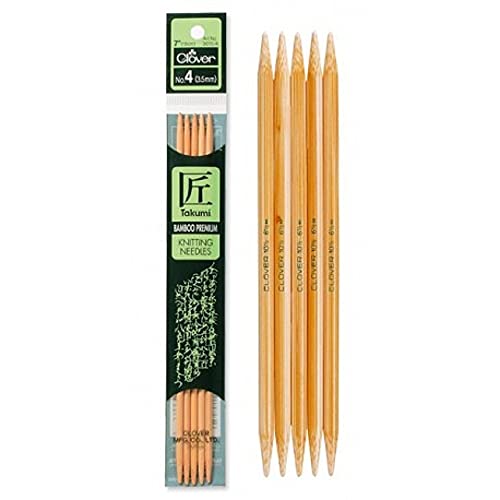 Clover 72681 Bamboo Double Point Knitting Needles 7 in. 5-Pkg-Size 25