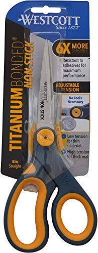 Westcott 8" Titanium-Bonded Non-Stick Scissors For Office & Home, Gray/Yellow, 3 Pack (15454)