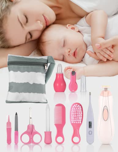 Baby Healthcare and Grooming Kit 18 in 1 Baby Electric Nail Trimmer Set Lupantte Nursery Care Kit, Toddler Nail Clippers, Medicine Dispenser, Infant Comb, Brush, etc. Baby Registry Gift