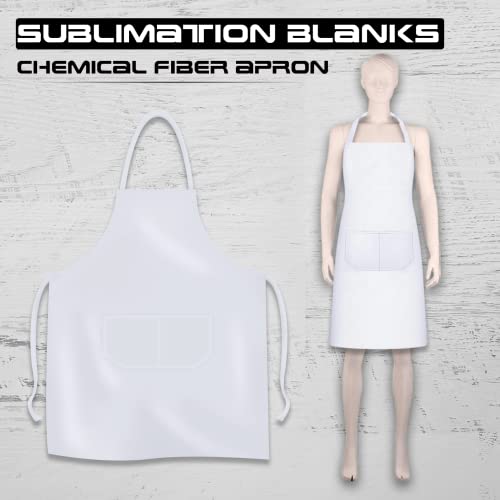 MR.R Sublimation Blanks White Aprons,Sublimation Bib Aprons ,Unisex White Apron for Heat Transfer Printing,Kitchen Crafting BBQ,25x30 inch (2)