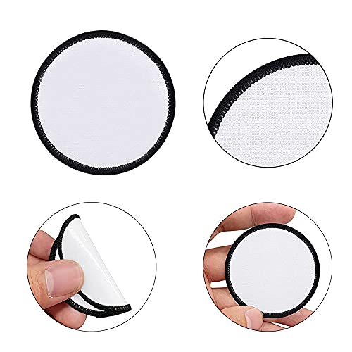 Woohome 40 PCS Sublimation Patch Blanks Sublimatio Iron on Patches 5 Shapes Black Frame Iron-on Blank Patch Appliques Sticker for Hats Clothes Backpack Uniform Carpet Decorative Patches
