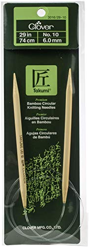 Clover Takumi Bamboo Circular 29-Inch Knitting Needles, Size 10
