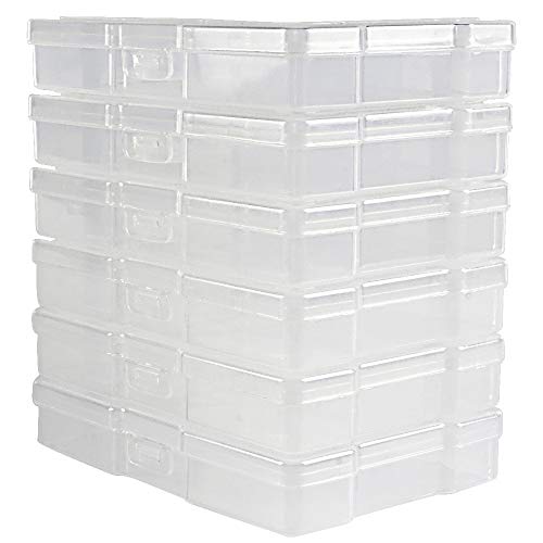 novelinks Transparent 4" x 6" Photo Storage Boxes - Photo Organizer Cases Photo Keeper Picture Storage Containers Box for Photos - 6 Pack (Clear)