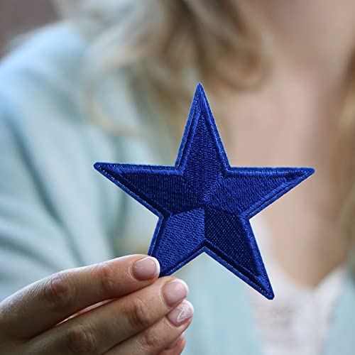 Iron On Patches - Blue Star Patch Iron On Patch Embroidered Applique Star S-50