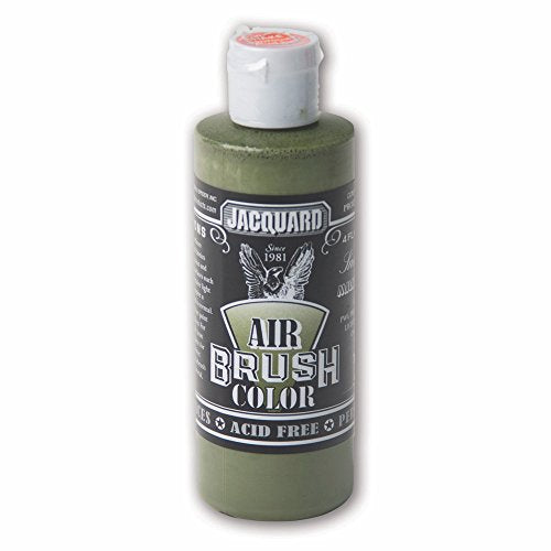 Jacquard Sneaker Series Airbrush Color, Artist-grade Fluid Acrylic Paint, Use on Multiple Surfaces, 4 Fluid Ounces, Military Green