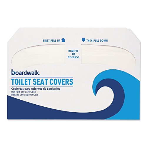 Boardwalk K2500 Premium Half-Fold Toilet Seat Covers, 250 Covers Per Sleeve (Case of 10 Sleeves)