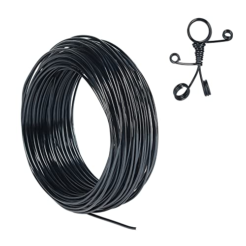 Tenn Well 12 Gauge Aluminum Wire, 100 Feet 2mm Bendable Anodized Metal Wire for Sculpting, Jewelry Making, Armature Making, Wire Weaving and Wrapping, Crafting (Black)