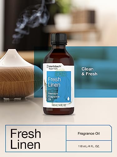Fresh Linen Fragrance Oil | 4 fl oz (118ml) | Premium Grade | for Diffusers, Candle and Soap Making, DIY Projects & More | by Horbaach