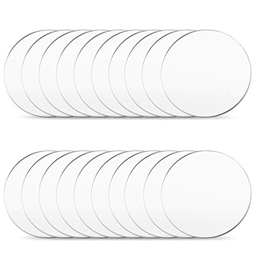 BILLIOTEAM 24 PCS 4 Inch/10cm Acrylic Disks,1/8" Thickness,Clear Acrylic Round Circles Blanks for Vinyl Project,DIY Keychain Coaster,Decorative Ornament,Name Plate,Arts and Craft Supplies (No Hole)