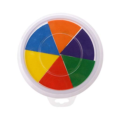 EORTA 2 Pack Craft Ink Pads Stamps Partner 6 Vivid DIY Colors in Round Box Finger Painting Pigment Ink Craft Stamp Pad for Stamps, Paper, Wood, Fabric, for Kid's Rubber Stamp, Scrapbooking Cards
