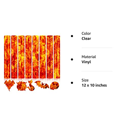 8 Sheets Tie-Dye Iron on Vinyl Heat Transfer Vinyl 12 x 10 Inch Vinyl Tie Dye HTV Iron on Vinyl Watercolor Clouds Patterned for DIY T-Shirts Hats Coats Handbags Pillow Crafts (Flame)
