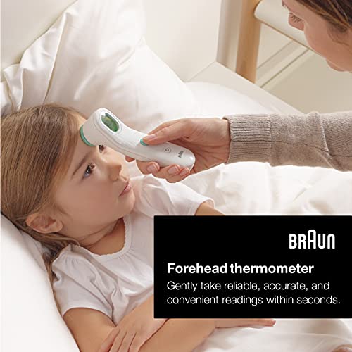 Braun Forehead Thermometer -  Digital Thermometer with Professional Accuracy and Color Coded Temperature Guidance - Thermometer for Adults, Babies, Toddlers and Kids