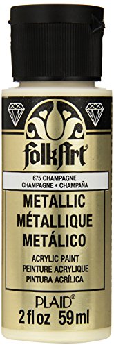 FolkArt Metallic Acrylic Paint in Assorted Colors (2 oz), 675, Champagne