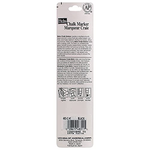 UCHIDA 483-C-1 Chisel Tip Bistro Chalk Marker, Black