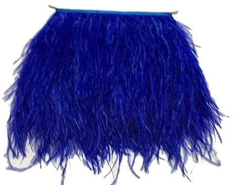 ADAMAI Natural Ostrich Feathers Trims Fringe DIY Dress Sewing Crafts Costumes Decoration Pack of 2 Yards (Blue)