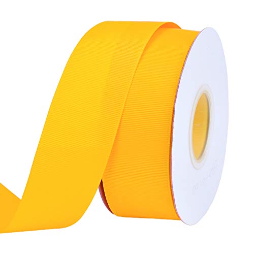 Ribest 1-1/2 inch 25 Yards Solid Grosgrain Ribbon Per Roll for DIY Hair Accessories Scrapbooking Gift Packaging Party Decoration Wedding Flowers Maize