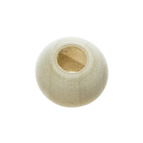 20 Pack of 1 Inch Natural Wooden Round Ball Spacer Beads - Charms for DIY Crafts