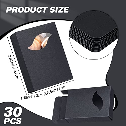 30 Pcs Soap Packaging Box Kraft Soap Box with Window Soap Boxes for Homemade Soap Leaf Window Box for Soap Homemade Soap Making Supplies Packaging for Party Favor Treats 3.82 x 2.76 x 1.18 Inch (Black)