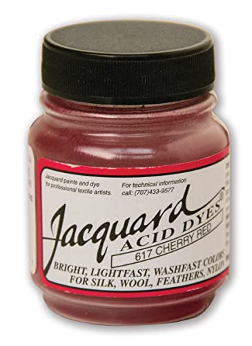 Jacquard Acid Dye - Cherry Red - 1/2 Oz Net Wt - Acid Dye for Wool - Silk - Feathers - and Nylons - Brilliant Colorfast and Highly Concentrated