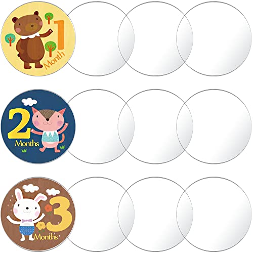 DUGATO Round Clear Acrylic Sheet 6 inch Diameter Set of 12 Transparent Plastic Blank Disc Circle Sign Panel for Picture Frame DIY Art & Craft (6 inch)