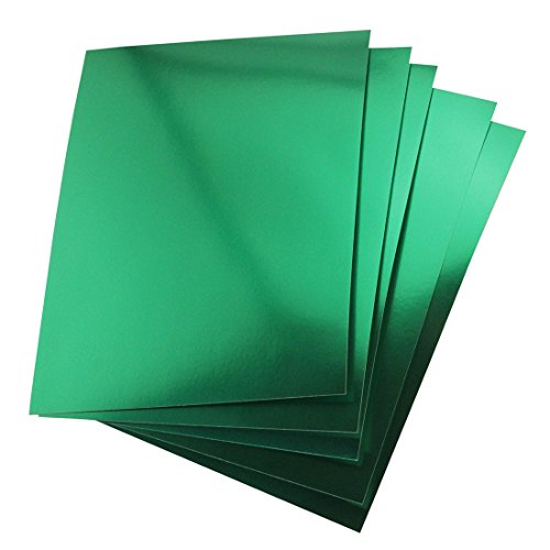 Hygloss Metallic Foil Board Card Stock Sheets Arts & Crafts, Classroom Activities & Card Making, 25 Pack, 8.5 x 11-Inch, Green, 8.5" x 11", 25 Count