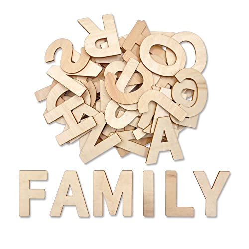 182 Pieces 2-1/2 Inch (2.5") Wooden Letters Craft Wood Letter Unfinished Alphabets with Extras Wall Decor