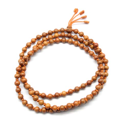 [Western Sages] Hand Knotted 108 Mala Beads, Authentic Korean Jujube Wooden Beads 대추나무 염주 (8mm)