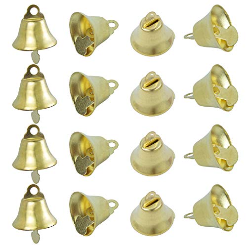 Framendino, 72 Pack Mini Gold Jingle Bells Liberty Bells for Wind Chimes Wedding Doors Dog Collar Christmas Decorating