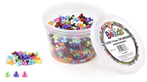 Hygloss Products Bucket O'Beads Class Economy 1000 tri-beads, 11 mm, Pcs, Multi