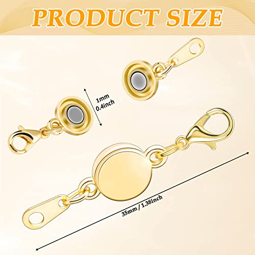 Magnetic Necklace Clasps and Closures, Paxcoo 15Pcs Locking Magnetic Jewelry Clasps, Magnetic Necklace Extender, Necklace Clasp Helper for Necklaces, Bracelets and Jewelry