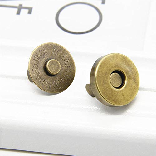 Onwon 20 Set Magnetic Snaps for Purse Magnetic Bag Fastener Clasp Magnetic Button Replacement Kit Perfect for Purse, Bag, Clothes, Leather (Antique Brass 18mm)