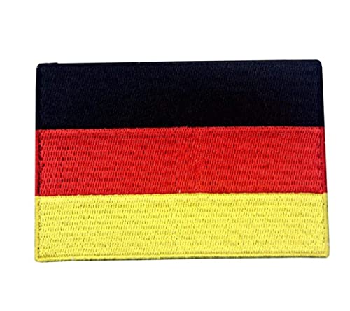 PatchClub German Flag Patch Embroidered, 3.5 x 2.5 in - Germany Patch - Iron On/Sew On