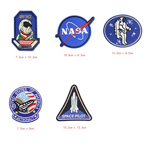 Embroidered NASA Iron on Patches for Clothing Repair DIY Sew Applique Repair Space Patch for Backpacks Caps Hats Jackets Pants