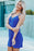 AlvaQ Women Casual Summer A Line Spaghetti Strap Button Down Mini Dress V Neck Sleeveless Swing Dresses Blue Small