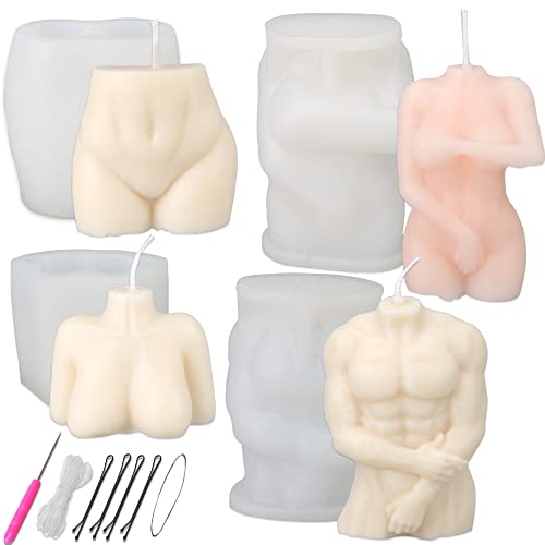 MILIVIXAY 4PCS Body Candle Mold Body Molds for Candle Making.