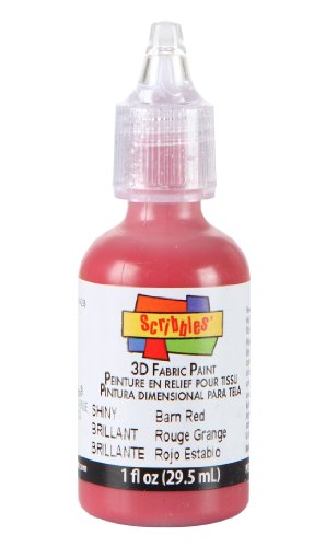 Scribbles 13904 3D Fabric Paint Shiny- Barn Red