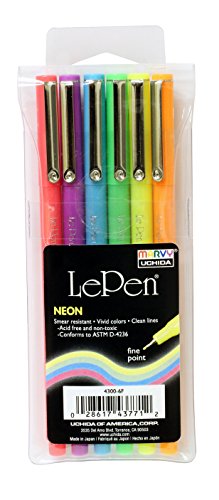 Uchida 4300-6F 6 Piece Le Neon Pen, Set