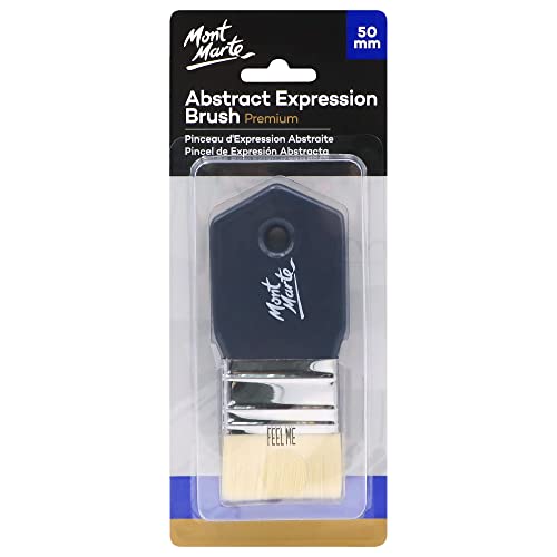 Mont Marte MPB0098 Paint Brush, Width 2.0 inches (50 mm), for Dynamic Strokes, Easy to Hold Handle, Abstract Expression Brush Premium 2.0 inches (50 mm), Short Brush