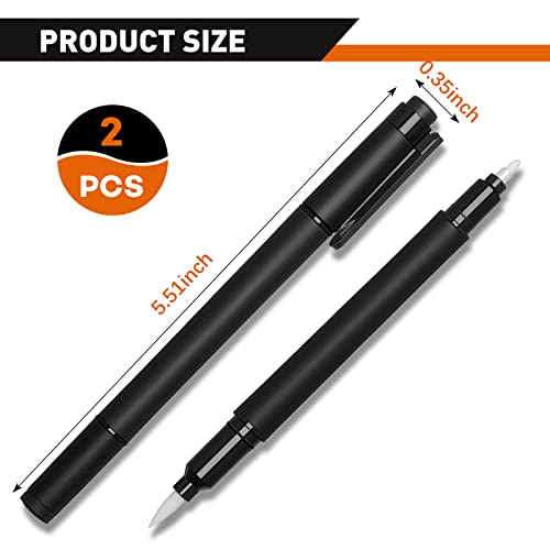 Chinco Dual Ended Embossing Pens 2 Pieces Black Embossing Pens for Embossing Powder DIY Art Paper Crafting Scrapbooking Drawing Stamping