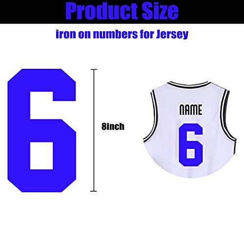 QIUKUI 2set 8 Inch Vinyl Iron on Numbers Heat Transfer Numbers for Jerseys Clothing T-Shirt Bag (Blue Color)……