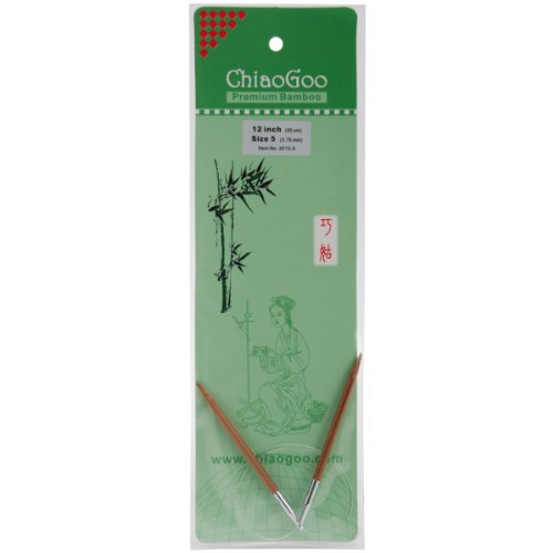 CHIAOGOO 12-Inch Bamboo Circular Knitting Needles, 5/3.75mm
