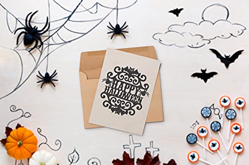 Metal Halloween Bats Frame Cutting Dies, Happy Halloween Letter Die Cuts Embossing Stencils Template Mould for Card Scrapbooking and DIY Craft