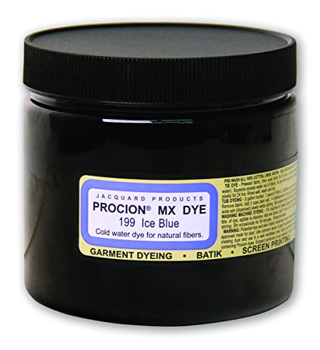 Jacquard Procion Mx Dye - Undisputed King of Tie Dye Powder - Ice Blue - 8 Oz - Cold Water Fiber Reactive Dye Made in USA