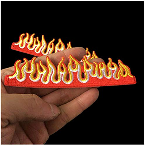 Wixine 5Pcs Embroidery Flames Fire Sew On Iron On Patch Badge Fabric Applique Craft Transfer