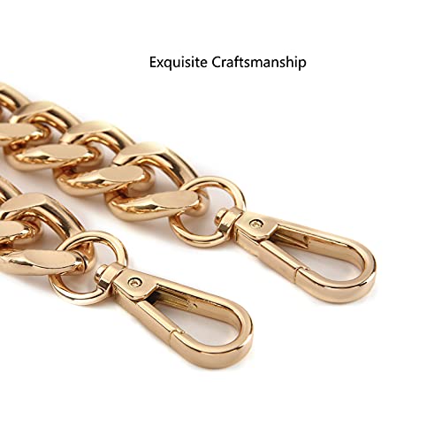 25 Inch Trendy Chunky Metal Chain Purse Handle Shoulder Strap Replacement for Handbag (Gold)