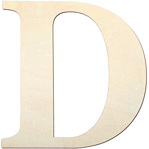 12 Inch Unfinished Wooden Letters Wood Letters Sign Decoration Wooden Decoration for Painting, Craft and Home Wall Decoration (Letter D)